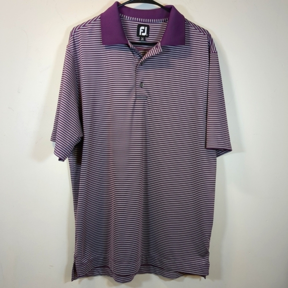 FootJoy Men's Purple /Gray Striped Polo/Golf Shirt , Size M - Picture 1 of 7